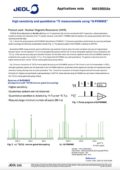 High sensitivity and quantitative 13C measurements using Q-POMMIE_NM190016E